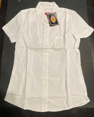Dickies Girl White 1X Short Sleeve Collared To for Work / School Uniform - Image 1 of 4