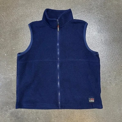 Vintage Y2K LL Bean Size Large Navy Fleece Vest - Image 1 of 4