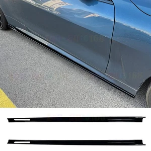Glossy Black Body Side Skirts Spoiler For BMW 4 Series 2-Door G22 G23 M 2021-25 - Foto 1 di 5