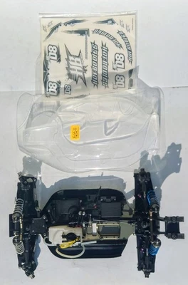 HPI HB D8 1/8 GP Racing Buggy Chassis with Clear Body Used RC Car Kit - Image 1 of 4