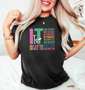 It's Okay To Make Some Mistakes Shirt ,Mental Health Shirt ,Motivational Shir... - Picture 1 of 20