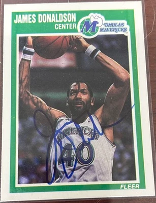 1989-90 Fleer JAMES DONALDSON #34 🔥 Mavericks 🔥 GORGEOUS Autograph 🔥 Auto 🔥 - Image 1 of 2