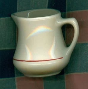 NOS Homer Laughlin Restaurant China Creamer Handle Burgundy/Wine line - Picture 1 of 2