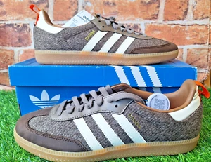 ADIDAS ORIGINALS SAMBA OG X FOX BROTHERS TRAINERS SIZE 10 BROWN LEATHER TWEED - Picture 1 of 6
