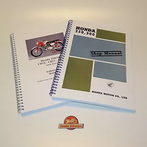 Honda CB72 CB77 Factory Taller Manual de Y Lista Piezas Libro Set HWM103 - Imagen 1 de 12