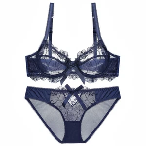 Small Cup Women Bras Set Ultra-thin Lace Bra Underwired Brassiere Sexy Lingerie - Picture 1 of 18