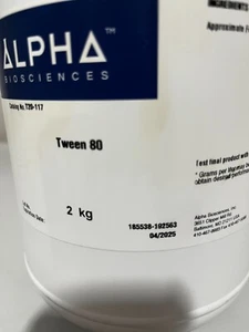 Alpha BioSciences T20-117 Tween 80, 2kg - Picture 1 of 3