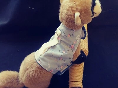 雪貂背带 - 蓝色带粉红色玫瑰 - S/M — 第 1/4 张图片