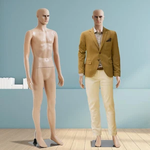 73" Full Body Male Mannequin Realistic Display Head Turns Dress Form w/ Base - Picture 1 of 11