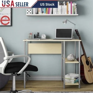 Student Metal Computer Desk Side Shelving Office Dorm Room Organization Yellow - Picture 1 of 11