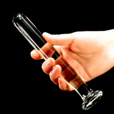 Consolador anal cilíndrico transparente de vidrio largo tapón trasero adulto para mujer hombres juguetes sexuales Foto 1 de 4