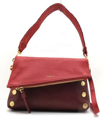 NWT HAMMITT Dillon Small Leather Fabric Convertible Winter Cherry Gold Crossbody - Image 1 of 4
