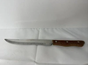 Vintage Precision Hollow Ground Chef Knife 8" Blade Stainless Wood Handle - Picture 1 of 8