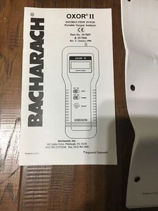 Bacharach 19-7037/ 19-7044 OXOR II Portable Oxygen Analyzer Manual - Picture 1 of 6