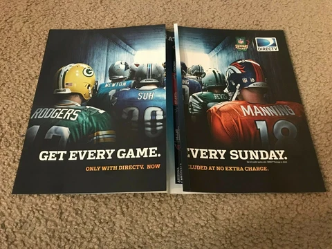 2012 DIRECTV NFL SUNDAY TICKET Poster Print Ad PEYTON MANNING ELI AARON RODGERS Cover