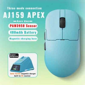 Wireless Mouse PAW3950Sensor Optical Gaming Mouse With 8K Magnetic Charging Base - Picture 1 of 29