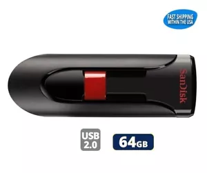 Sandisk Cruzer Glide 64GB 2.0 USB Flash Drive Speicher USB-Stick - Bild 1 von 7