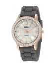 Xoxo Xo8052 Womens Rhinestone Accent Faux Chrono Gray Silicone Quartz Watch