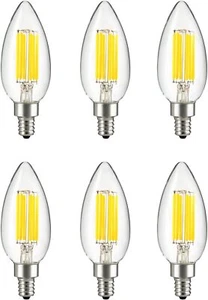Sunlite LED B11 Torpedo Tip Light Bulb, 5 Watts, Dimmable, 4000K-Cool White 6-Pk - Picture 1 of 1