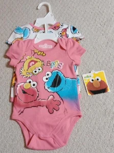 Set Of 2 Sesame Street Girls Size 3-6 Months Multi-Color Cotton Blend Bodysuit23 - Picture 1 of 16