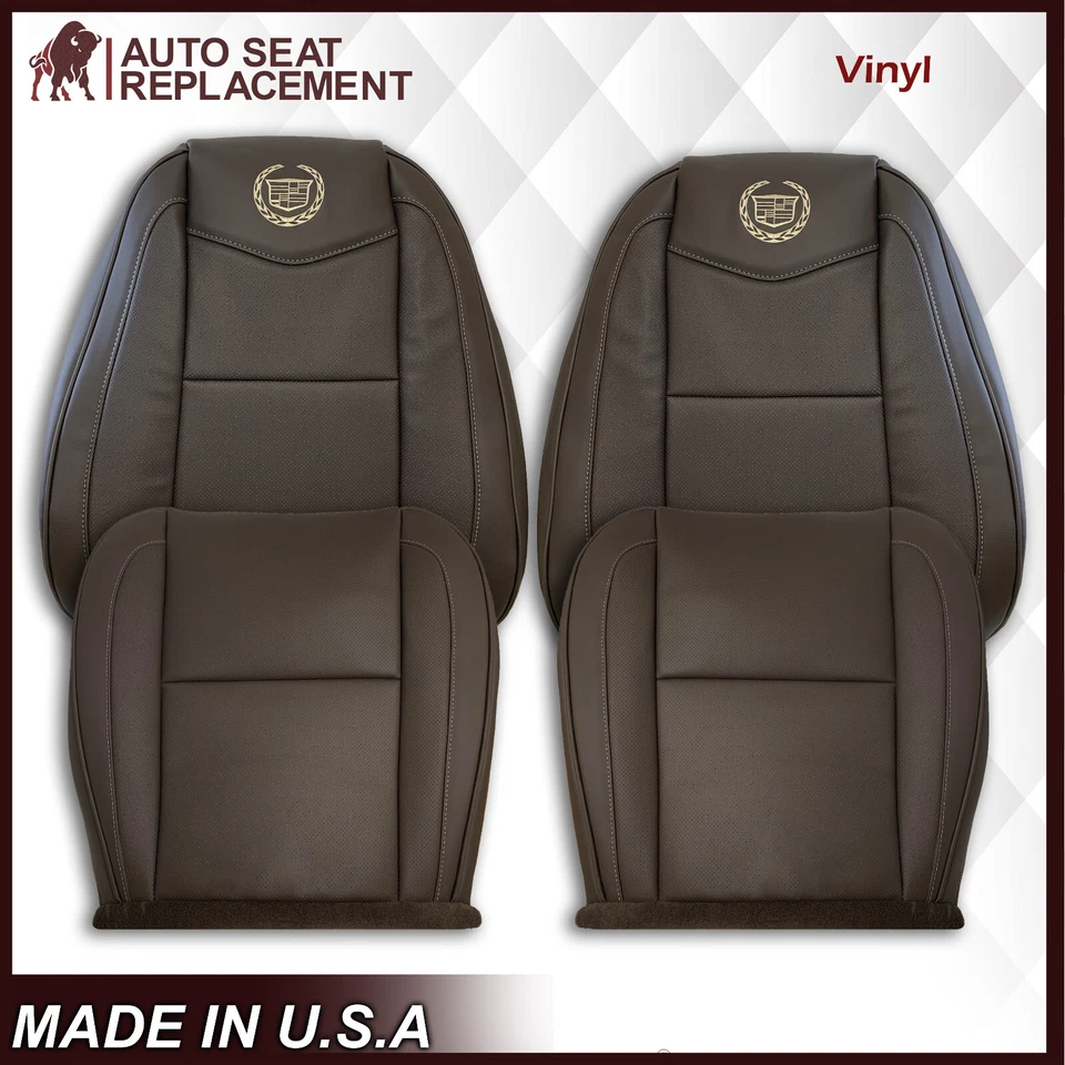For 2008 2009 2010 2011 2012 2013 2014 Cadillac Escalade Vinyl Seat Cover Brown - Image 1 of 4