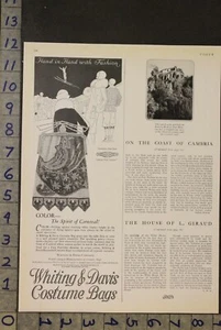 1928 WHITING DAVIS KOSTÜM TASCHE HANDTASCHE SPORT SKISPRUNG DEKO PLAINVILLE AD [[SKU] - Bild 1 von 1