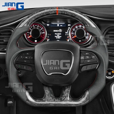 Forged Carbon Fiber Steering Wheel Fit Dodge Challenger Charger SRT 2015-2025 - Image 1 of 4