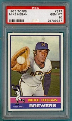 1976 Topps Mike Hegan #377 PSA 10! Cerveceros! Foto 1 de 2