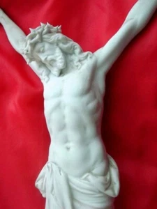 CRISTO CROCIFISSO IN PORCELLANA BISQUIT 30cm. - Foto 1 di 21