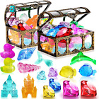 28 Pcs Diving Gem Pool Toy Colorful Diamonds Set with Treasures Pirate Box Summe