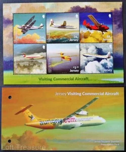 Jersey Stamps: "Visiting Commercial Aircraft" Presentation Pack MNH 6v S/S 2022 - Picture 1 of 5