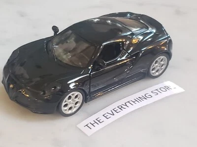 WELLY ALFA ROMEO 4C NEGRO BRILLANTE 4,5 PULGADAS LARGO NUEVO ENVÍO GRATUITO Foto 1 de 4