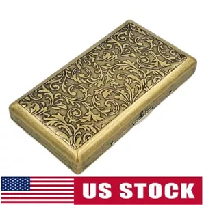 Victorian Style Cigarette Case Double Sided King & 100s Boteh Pattern Bronze - Picture 1 of 5