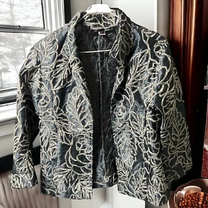 Vintage bemalte Pony Blumen Gobelin Jacke Größe M, mehrfarbig - - Bild 1 von 14
