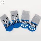 4Pcs Non-Slip Dog Socks Knitted Pet Puppy Shoes Paw Print For S/M/L Dogs Cats Au