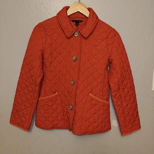 Banana Republic Women's Orange Quilted Jacket Small - Picture 1 of 10