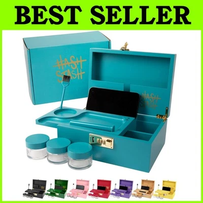 Large Stash Box with Lock - Wooden Storage Organizer - Image 1 of 4