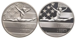 1992 S &P Proof & Unc Olympic Gymnastics Commemorative Half Dollar Set, 2 Coins - Picture 1 of 2