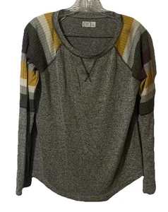 24/7 Maurices Gr. Medium grau Top Shirt Herbst farbig gestreift L/S 2166 - Bild 1 von 4