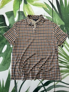 Aquascutum Men's Full Novacheck Smart Check Pattern Polo Shirt XL Rare - Picture 1 of 8