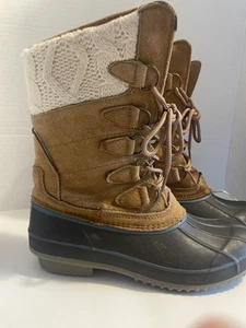 Mujeres Khombu Acogedoras Botas Altas Pac Gamuza Nieve/Lluvia Pato EE. UU. Talla 8M - Imagen 1 de 13