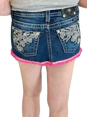 Minifalda Y2K Mcbling 2000’s Miss Me tiro bajo micro estrás rosa encaje Reino Unido 6 Foto 1 de 4