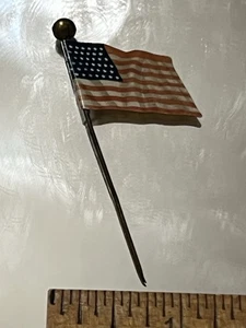 FOR GOD AND HOME AND NATIVE LAND Celluloid American Flag Stick Pin - Picture 1 of 5