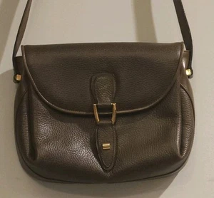 Vintage Maximo Florence Braun Leder Umhängetasche Made In Italy Firenze Tasche - Bild 1 von 19