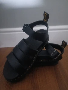 Doc Martin's Blair Athena Black Leather Sandals UK Size 6 - Picture 1 of 3