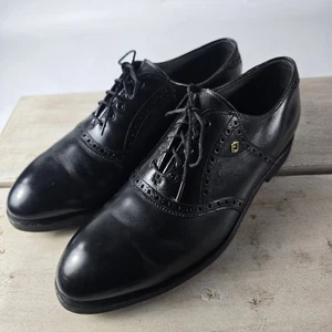 FootJoy Classics Premier scarpa senza punte da uomo 10,5 D sella in pelle Oxford Golf - Foto 1 di 14