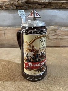 ANHEUSER BUSCH BUDWEISER LIDDED BEER STEIN CERAMARTE BRAZIL CB24, 10464 Signed - Picture 1 of 13