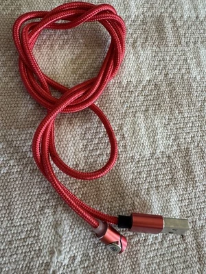 1 - 180° Right Angle Rotation Magnetic Fast Charger Cable iPhone Android Etc RED - Image 1 of 4