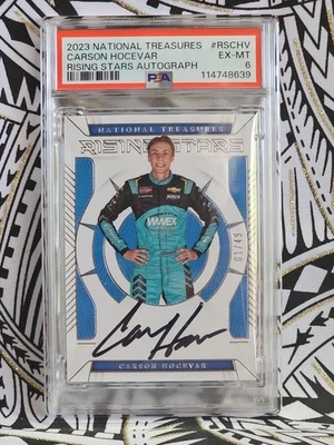  2023 National Treasures Racing Carson Hocevar 1/49 Auto Rising Stars PSA 6 (39) - Image 1 of 2