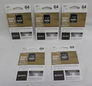 Carte mémoire Sony 64 Go, classe 1 SDXC UHS-I - Lot de 5 - SF64UY2/TQ - Photo 1 sur 2